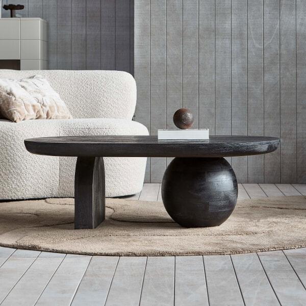 sohome Salontafel Steppe Mangohout 110 x 72cm kleur zwart