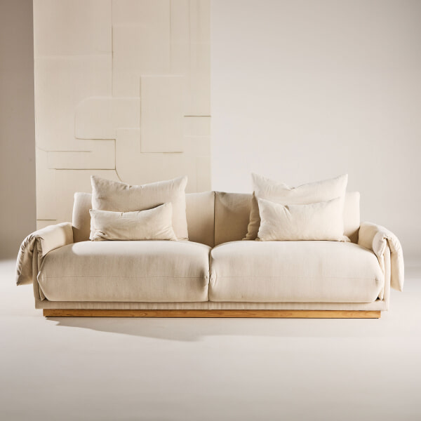 sohome 3-zits Bank Lisa Linnenlook kleur Beige