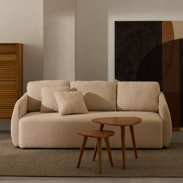 sohome 3-zits Slaapbank Laira Chenille kleur Ecru