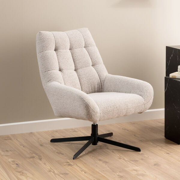 sohome Draaifauteuil Nela Bouclé kleur Beige