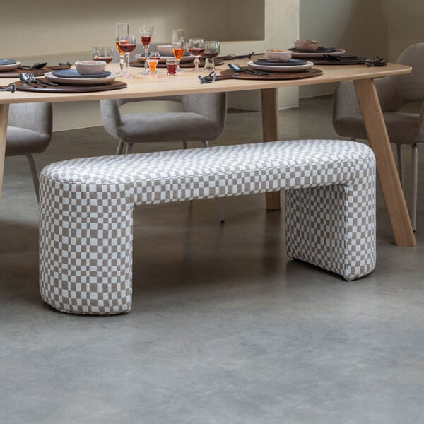 sohome Eetkamerbank Jacob Geweven 130cm kleur Zand