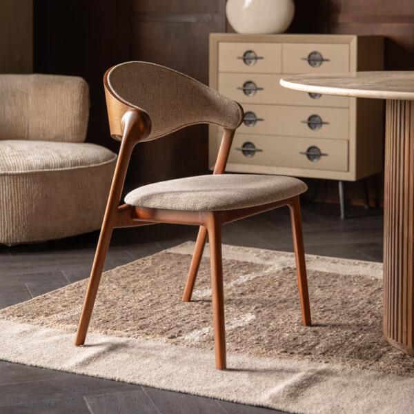sohome Eetkamerstoel Babington Walnoot en stof