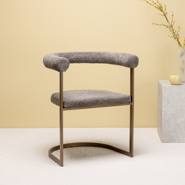 sohome Eetkamerstoel Fabrice Bouclé kleur Bruin