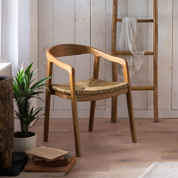 sohome Eetkamerstoel Katherina Teakhout en rotan