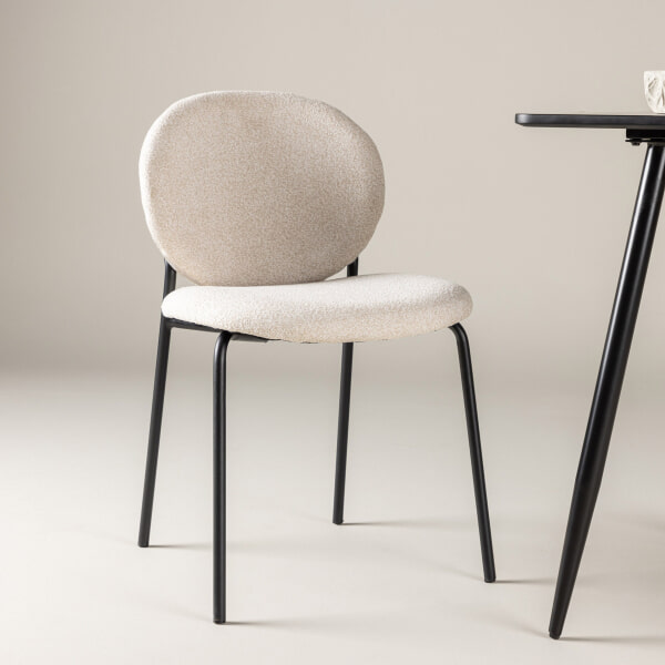 sohome Eetkamerstoel Marguita Bouclé kleur Beige