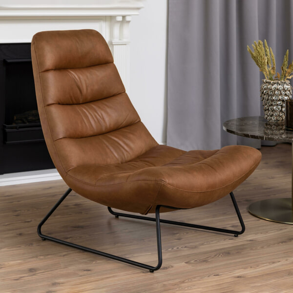 sohome Fauteuil Ochre Eco-leder kleur Bruin