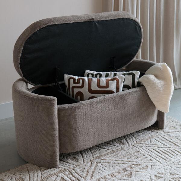 sohome Halbank Ruthy Met opbergruimte kleur Taupe