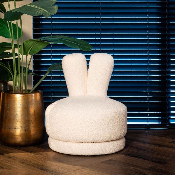 sohome Kids Draaifauteuil Bunny Teddy kleur Wit