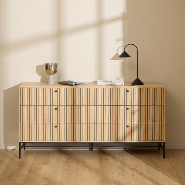 sohome Ladekast Davon Eikenlook 158cm Met 6 laden