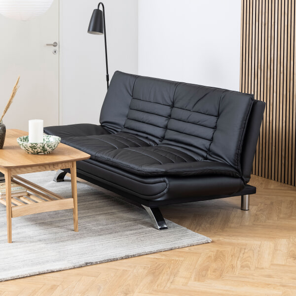 sohome Slaapbank Oliver PU-leder kleur zwart