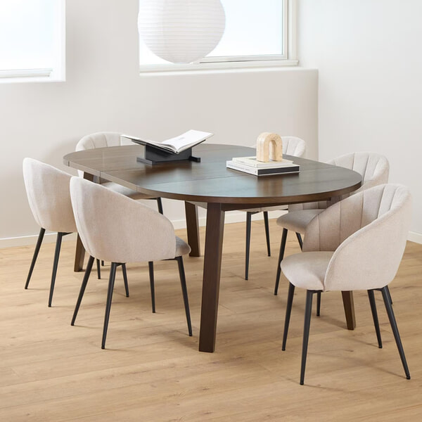 sohome Uitschuifbare Ronde Eettafel Mads Eiken 120/170/220 x 120cm