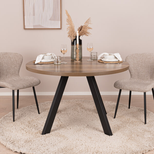 sohome Uitschuifbare Ronde/Ovale Eettafel Lauge Eikenlook 120-210 x 75cm