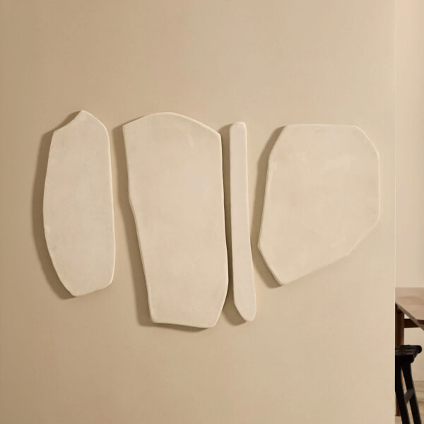 sohome Wandpaneel Siluna Papier-maché Set van 4 stuks