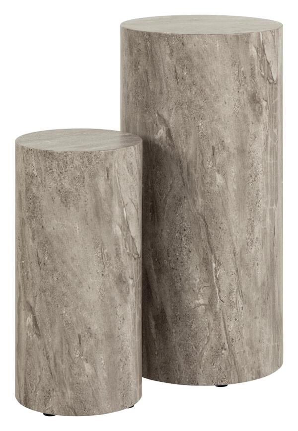sohome Zuil Flavian Marmerlook Set van 2 stuks kleur Grijs