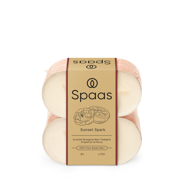 spaas Maxi Geurtheelichten roségoud 10u x8 - Sunset Spark