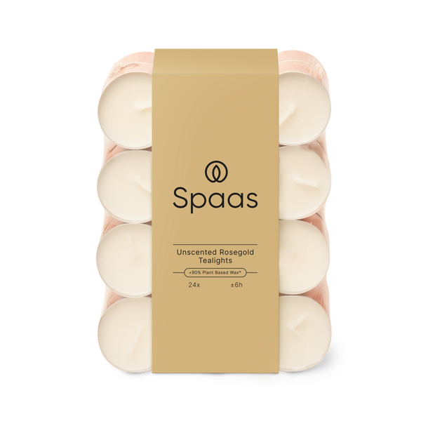 spaas Theelichten roségoud 6u x24 - geurloos