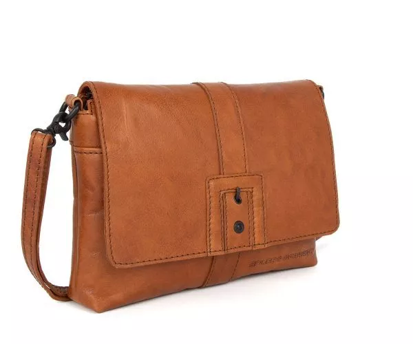 Spikes & Sparrow Spikes & Sparrow Leren Clutch – Minnie – Brandy Cognac