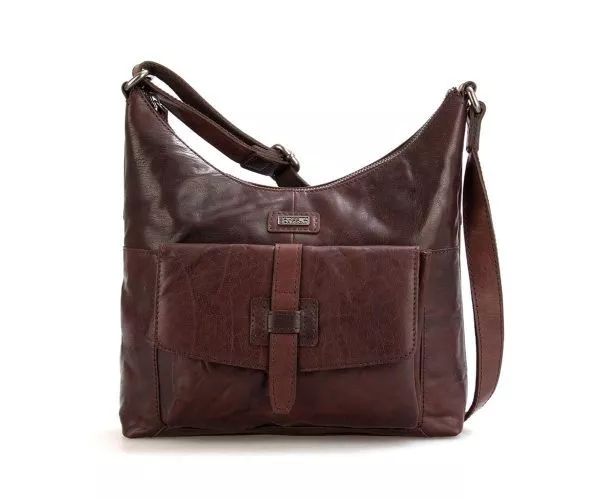 spikes & sparrow Spikes & Sparrow Leren Crossbodytas – Alabama – Donkerbruin