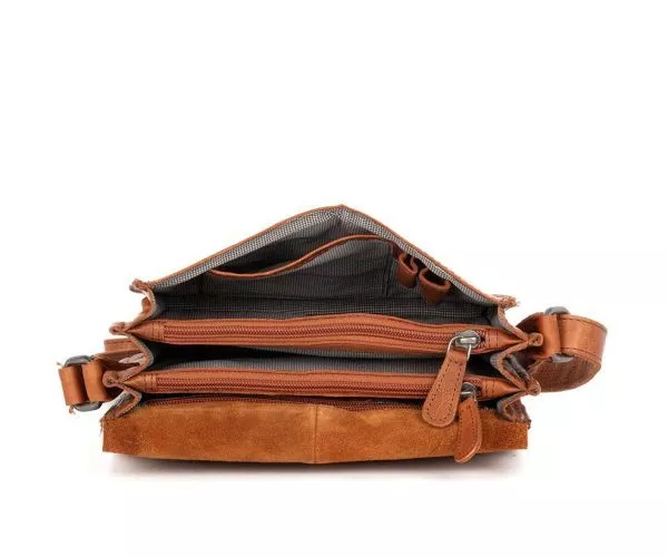 Spikes & Sparrow Spikes & Sparrow Leren Crossbodytas – Alaska – Donkerbruin