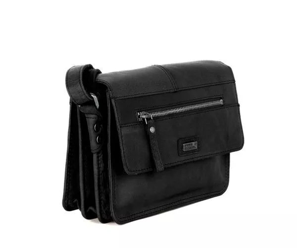 spikes & sparrow Spikes & Sparrow Leren Crossbodytas – Alaska – Zwart