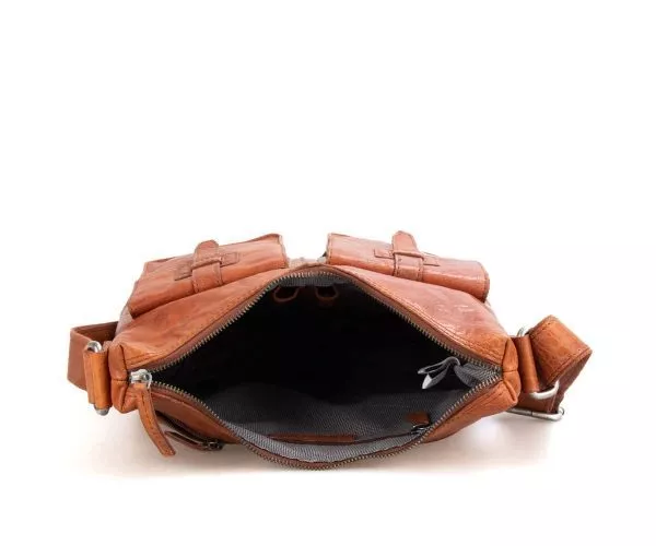 Spikes & Sparrow Spikes & Sparrow Leren Crossbodytas – Arizona – Brandy Cognac