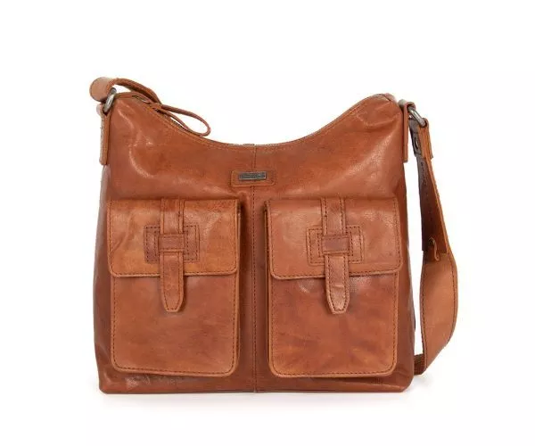 spikes & sparrow Spikes & Sparrow Leren Crossbodytas – Arizona – Brandy Cognac