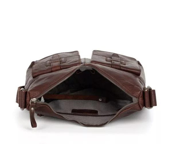 Spikes & Sparrow Spikes & Sparrow Leren Crossbodytas – Arizona – Donkerbruin