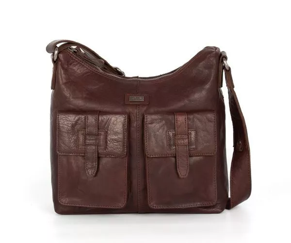 spikes & sparrow Spikes & Sparrow Leren Crossbodytas – Arizona – Donkerbruin