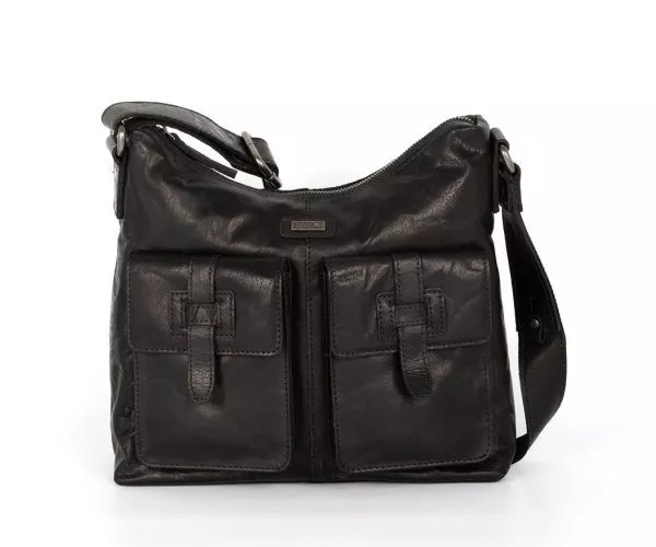 spikes & sparrow Spikes & Sparrow Leren Crossbodytas – Arizona – Zwart