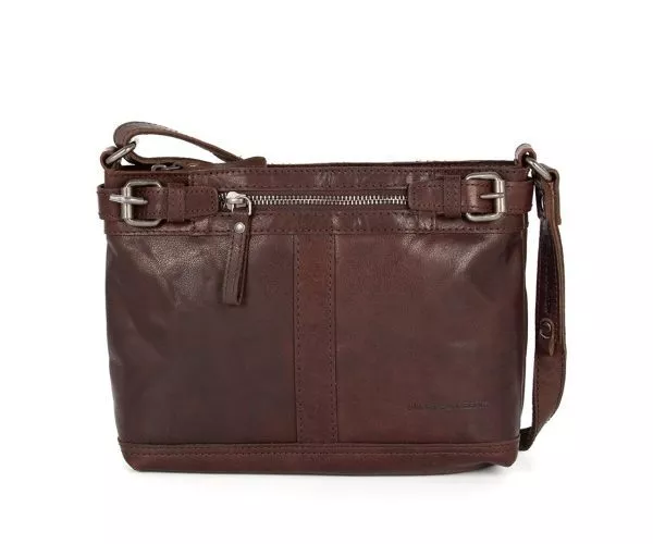 spikes & sparrow Spikes & Sparrow Leren Crossbodytas – Arkansas – Donkerbruin