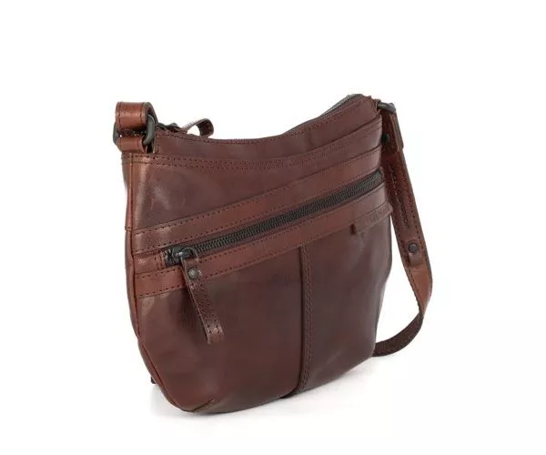 Spikes & Sparrow Spikes & Sparrow Leren Crossbodytas – Camreen – Donkerbruin
