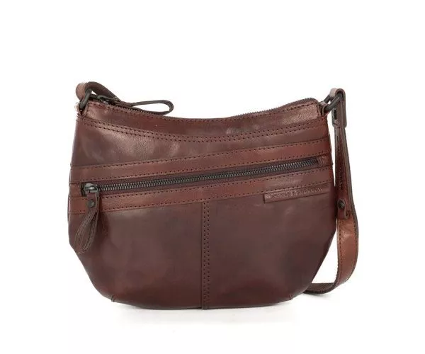 spikes & sparrow Spikes & Sparrow Leren Crossbodytas – Camreen – Donkerbruin