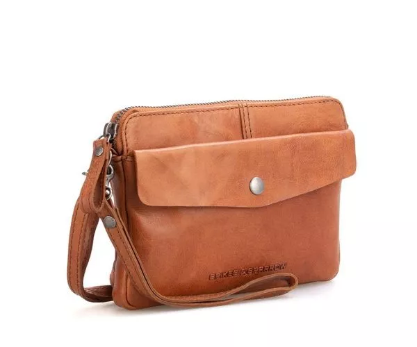 Spikes & Sparrow Spikes & Sparrow Leren Crossbodytas/ Clutch – Idaho – Brandy Cognac