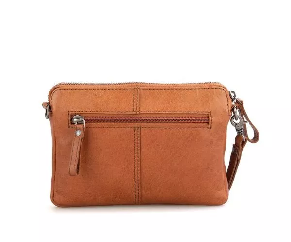 Spikes & Sparrow Spikes & Sparrow Leren Crossbodytas/ Clutch – Idaho – Brandy Cognac