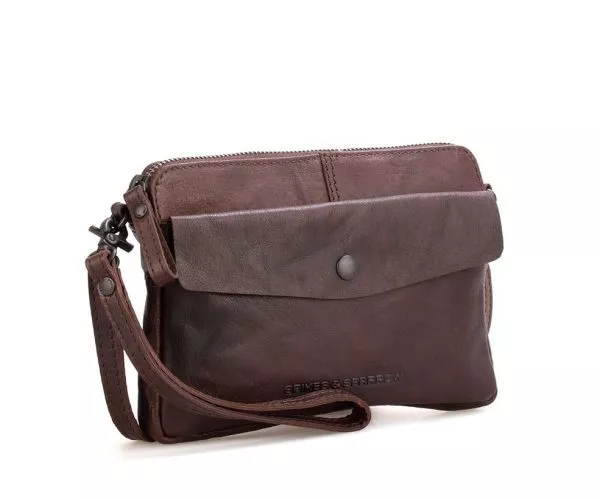 Spikes & Sparrow Spikes & Sparrow Leren Crossbodytas / Clutch – Idaho – Donkerbruin