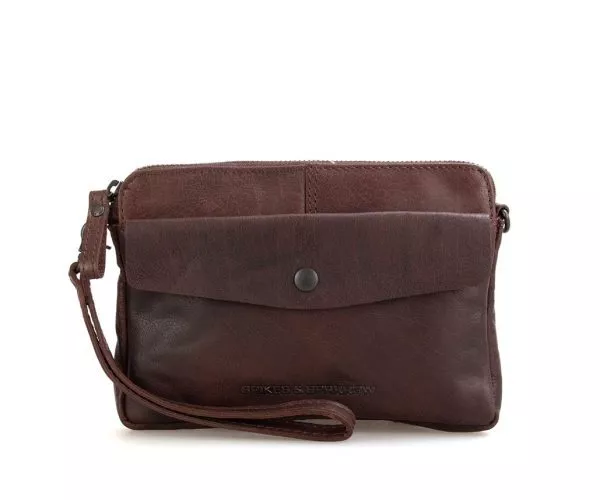 spikes & sparrow Spikes & Sparrow Leren Crossbodytas / Clutch – Idaho – Donkerbruin