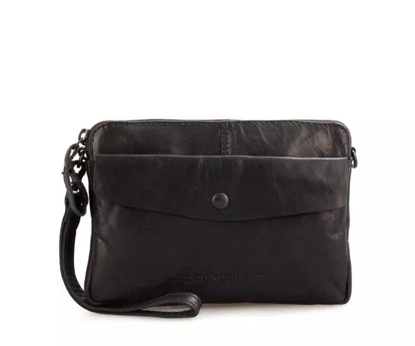 spikes & sparrow Spikes & Sparrow Leren Crossbodytas / Clutch – Idaho – Zwart