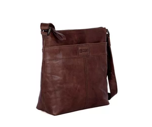 Spikes & Sparrow Spikes & Sparrow Leren Crossbodytas – Deborah – Donkerbruin
