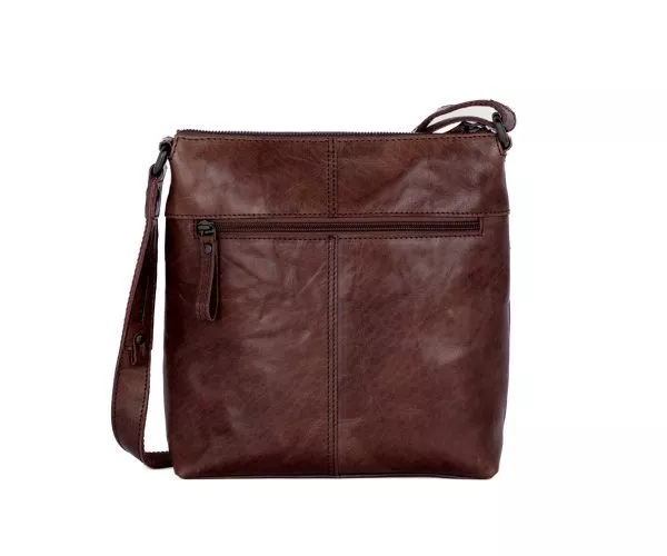 Spikes & Sparrow Spikes & Sparrow Leren Crossbodytas – Deborah – Donkerbruin