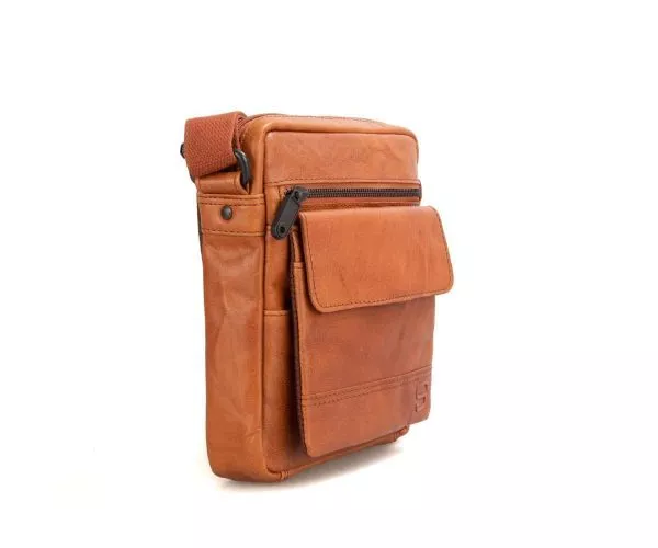 Spikes & Sparrow Spikes & Sparrow Leren Crossbodytas – Elham – Brandy Cognac