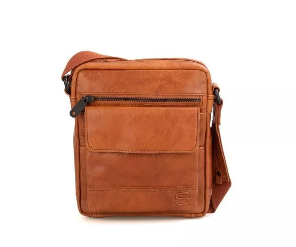 spikes & sparrow Spikes & Sparrow Leren Crossbodytas – Elham – Brandy Cognac