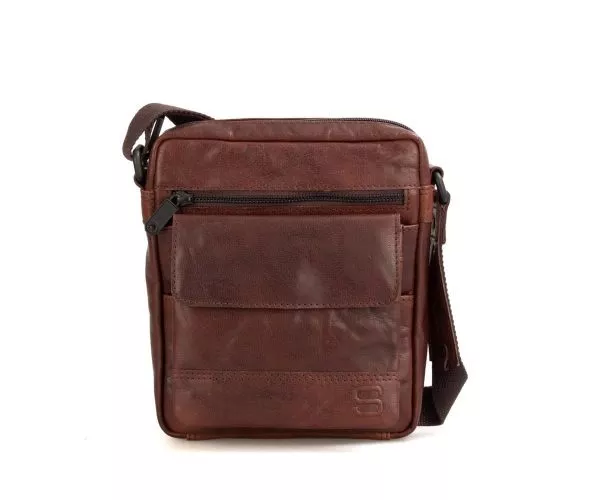 spikes & sparrow Spikes & Sparrow Leren Crossbodytas – Elham – Donkerbruin