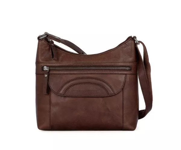 spikes & sparrow Spikes & Sparrow Leren Crossbodytas – Elien – Donkerbruin