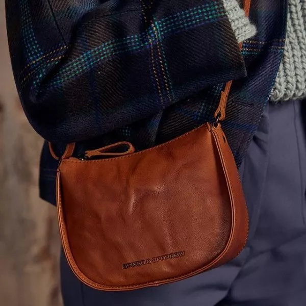 Spikes & Sparrow Spikes & Sparrow Leren Crossbodytas – Emilie – Brandy Cognac