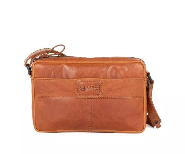 spikes & sparrow Spikes & Sparrow Leren Crossbodytas – Eva – Brandy Cognac