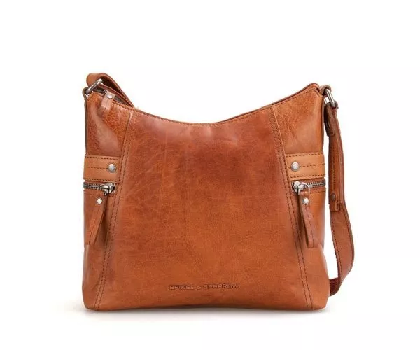 spikes & sparrow Spikes & Sparrow Leren Crossbodytas – Georgia – Brandy Cognac