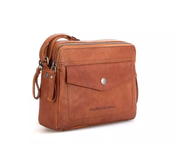 Spikes & Sparrow Spikes & Sparrow Leren Crossbodytas – Hawaii – Brandy Cognac