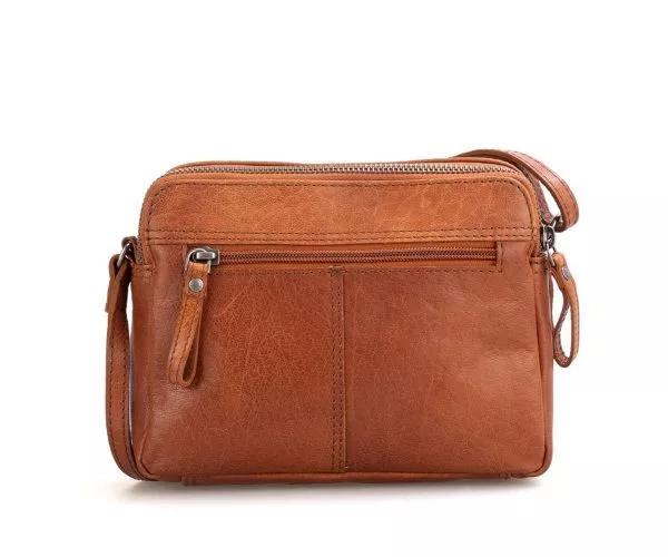 Spikes & Sparrow Spikes & Sparrow Leren Crossbodytas – Hawaii – Brandy Cognac