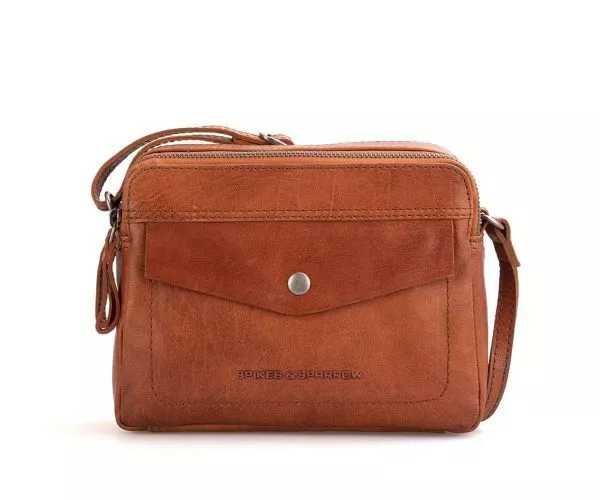 spikes & sparrow Spikes & Sparrow Leren Crossbodytas – Hawaii – Brandy Cognac