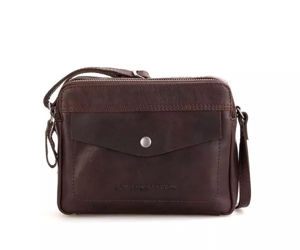 spikes & sparrow Spikes & Sparrow Leren Crossbodytas – Hawaii – Donkerbruin